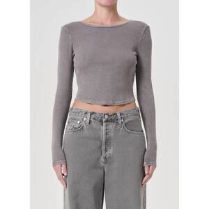NEW AGOLDE nova long sleeve tee in owl